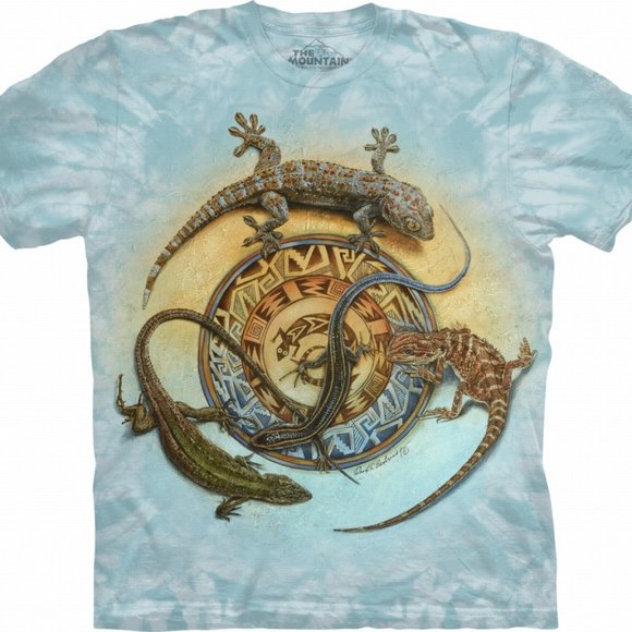 Mimbre Journey Lizards Reptile Lizards Native Blue Cotton Mountain T-Shirt L-XL - Picture 1 of 5